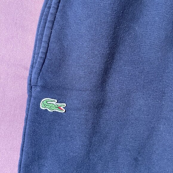 Lacoste Sport Navy Blue thick Cozy Sweatpants pockets drawstrings - Size Medium - Picture 4 of 7